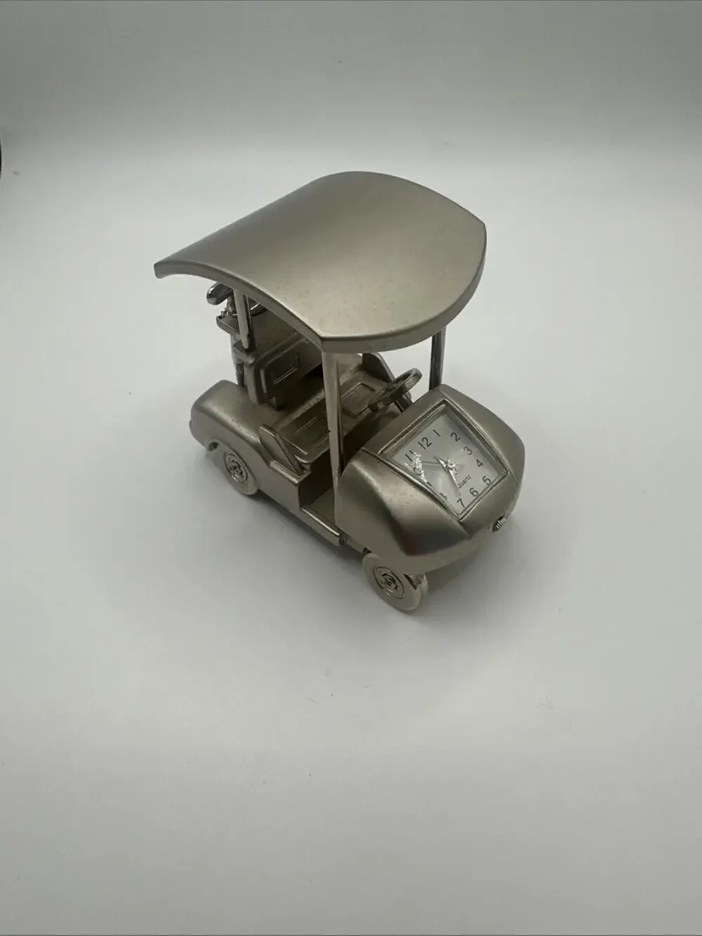 Vintage Mini Golf Cart Quartz Desk Clock Collectible 2.5”